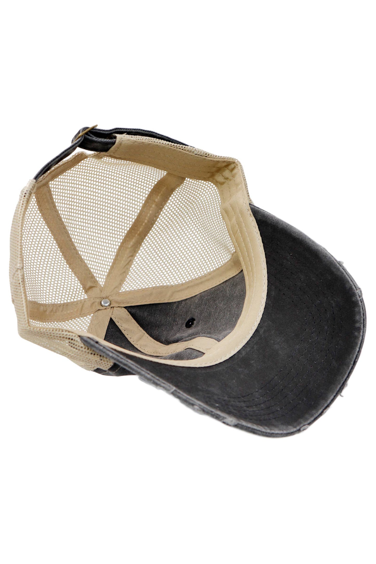 Two Tone Distressed Garment Dye Unstructured Trucker Hat