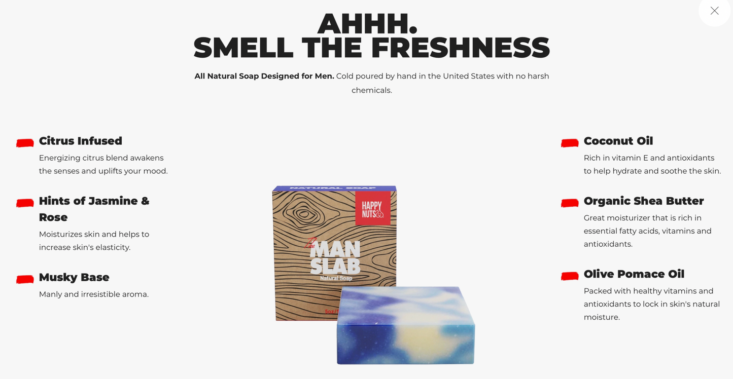 The Manslab— Natural Handmade Soap Bar