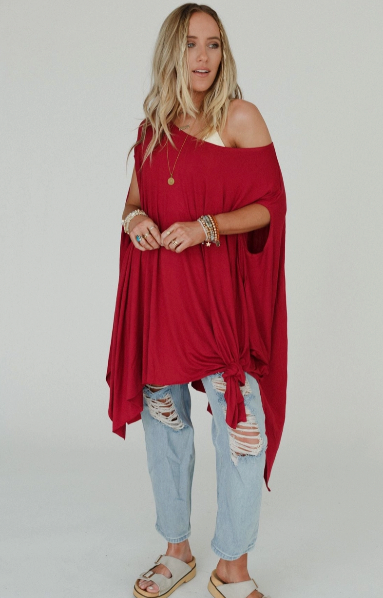 The Wren Tunic - Cranberry Red