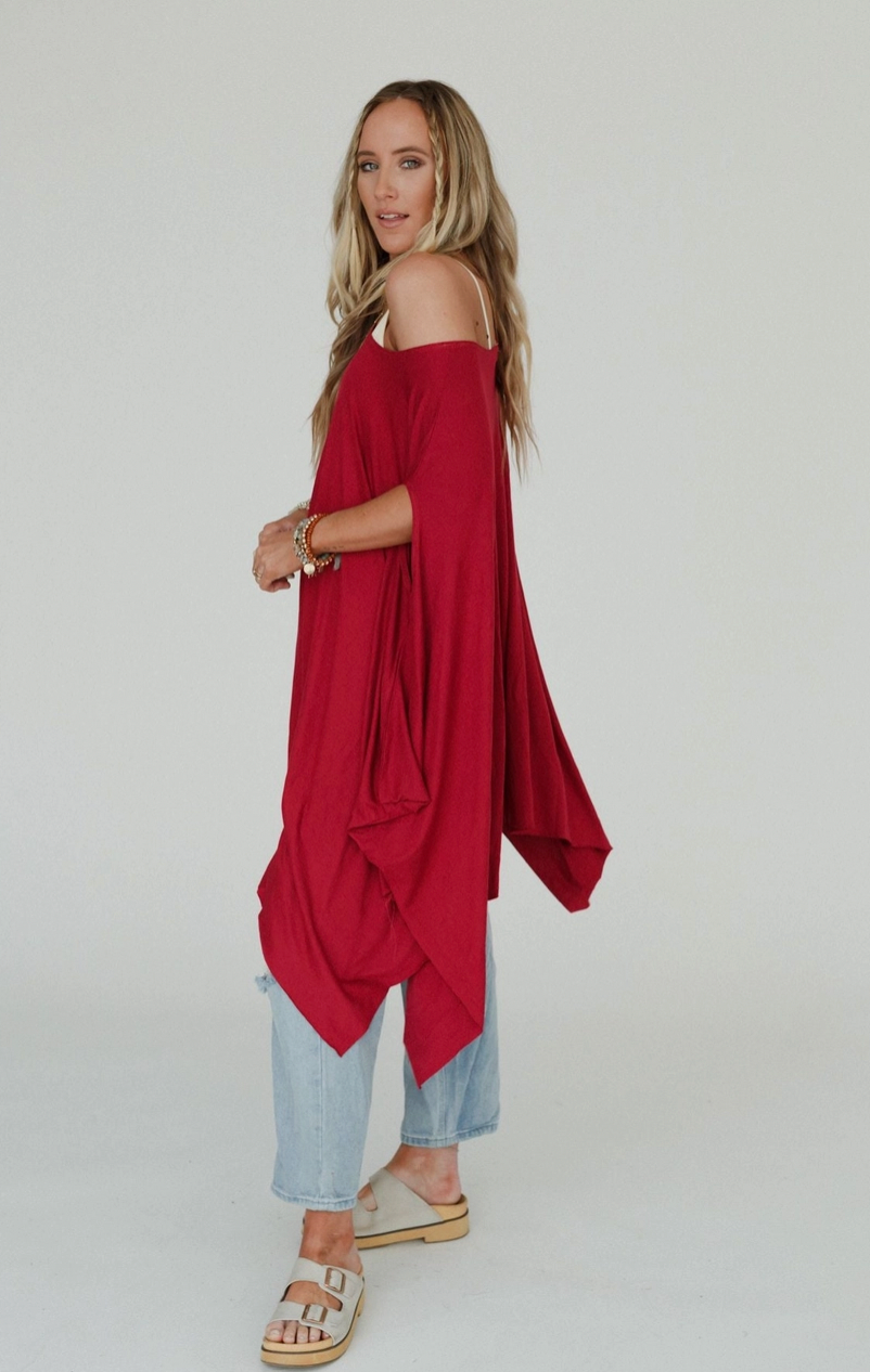 The Wren Tunic - Cranberry Red