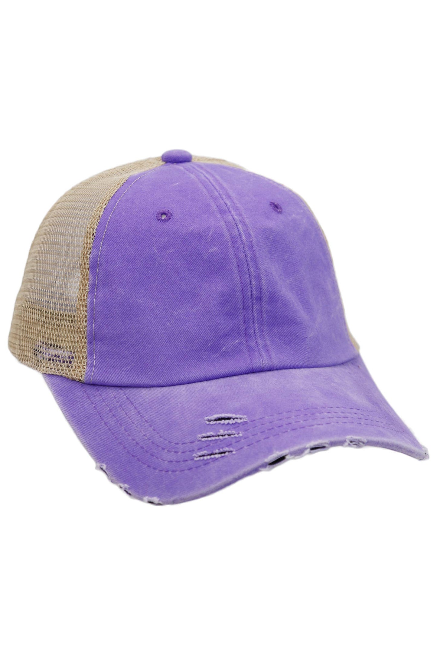 Two Tone Distressed Garment Dye Unstructured Trucker Hat