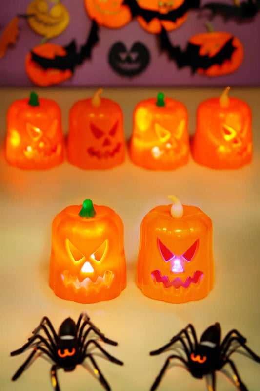 Halloween Pumpkin Colorful LED Candle Tealight