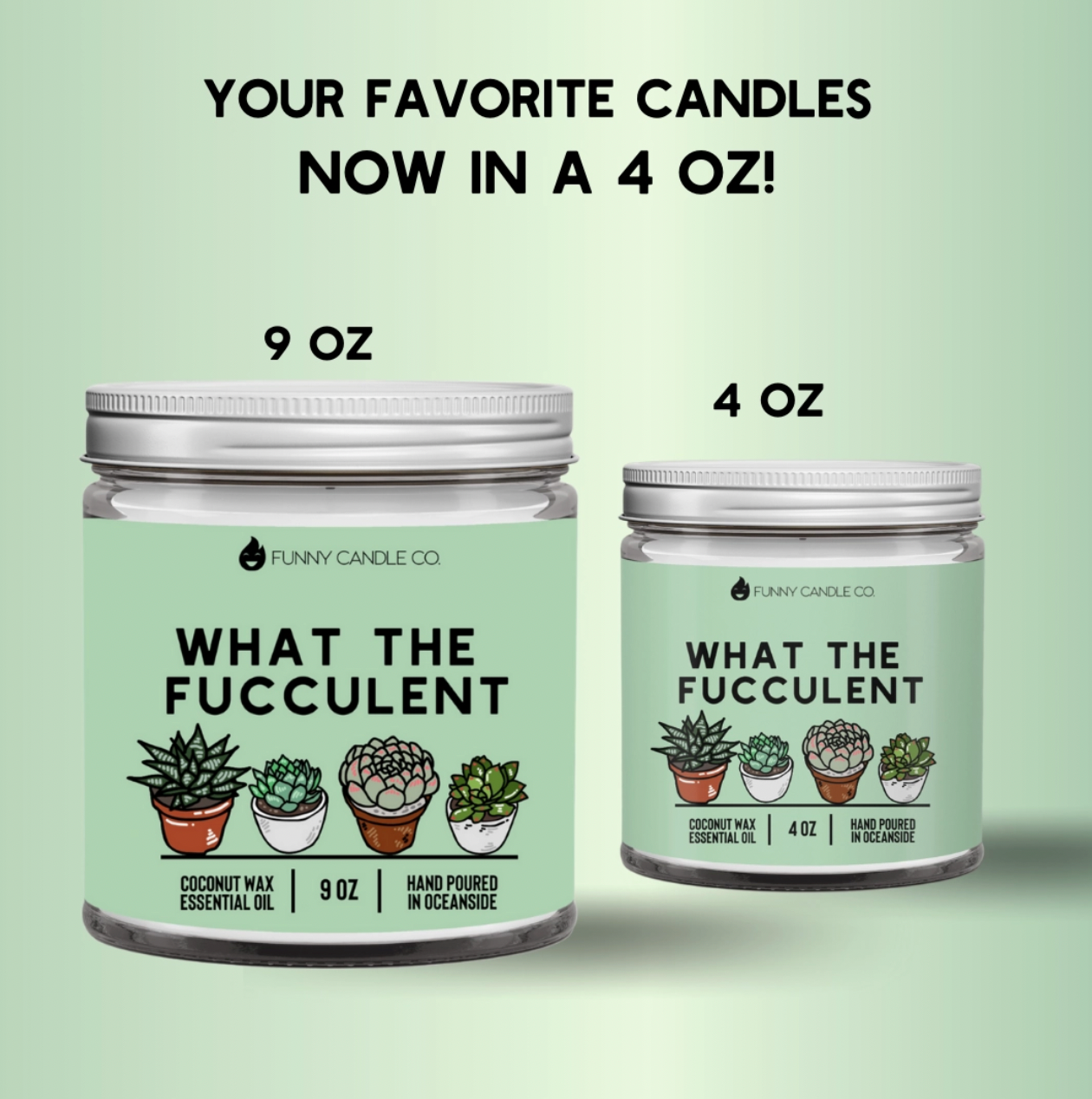 "What the Fucculent" Candle 9 oz.